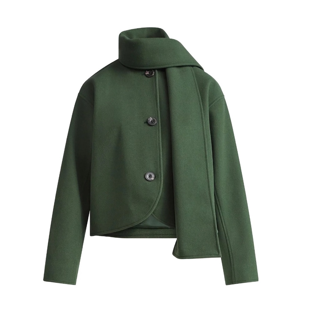 Chic Forest Green Women's Cape Jacket
